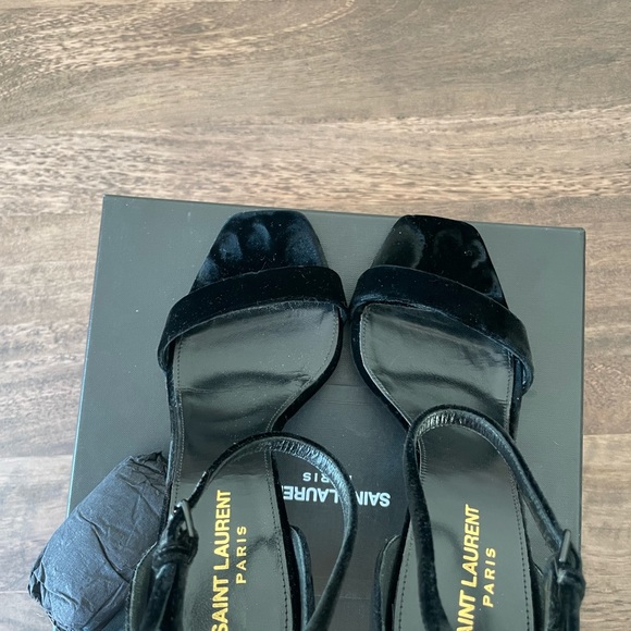 Saint Laurent Amber Velvet Sandals - Picture 5 of 10